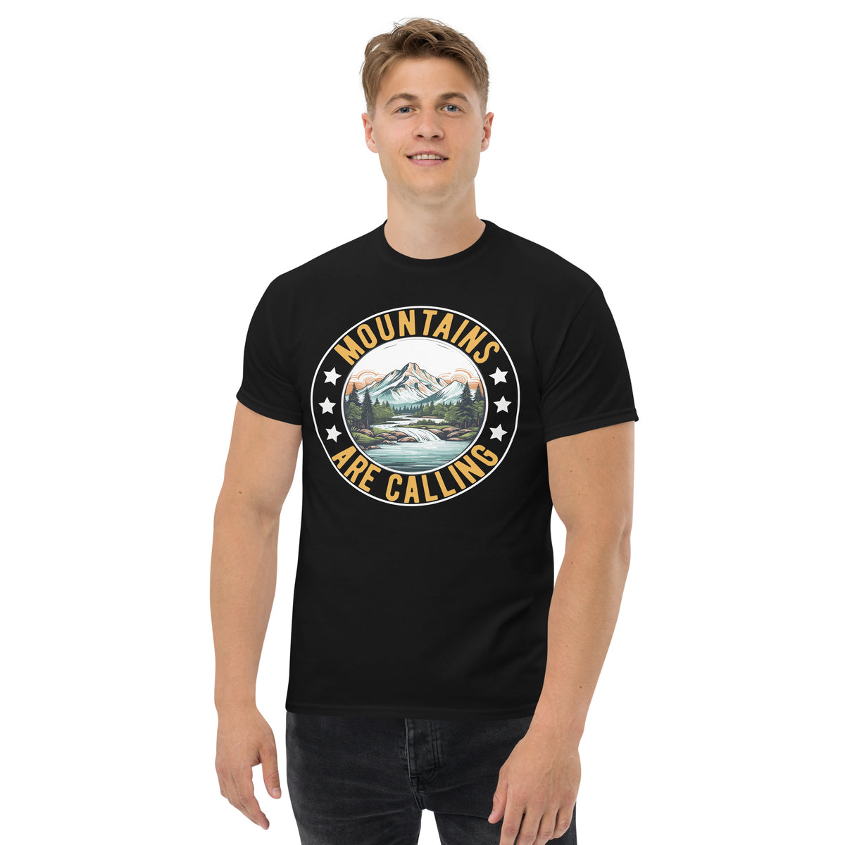 T-Shirt Outdoor & Wandern "Mountains are calling " Variante 2