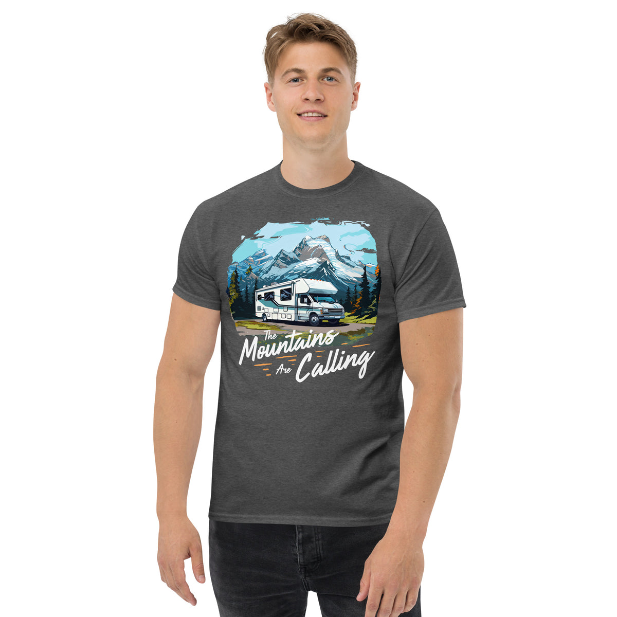 Cooles Herren Spruch Shirt ""mountains are calling"" Variante 1