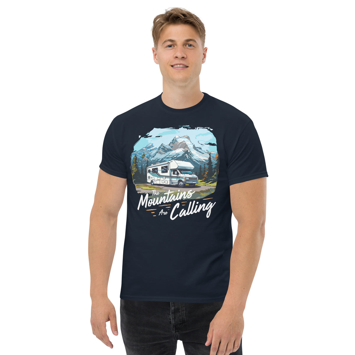 Cooles Herren Spruch Shirt ""mountains are calling"