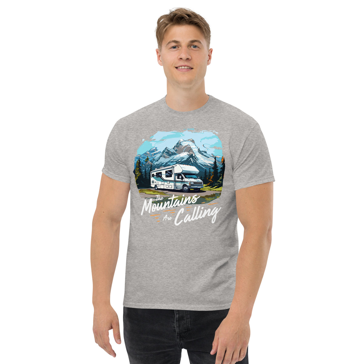 Cooles Herren Spruch Shirt ""mountains are calling"" Variante 1