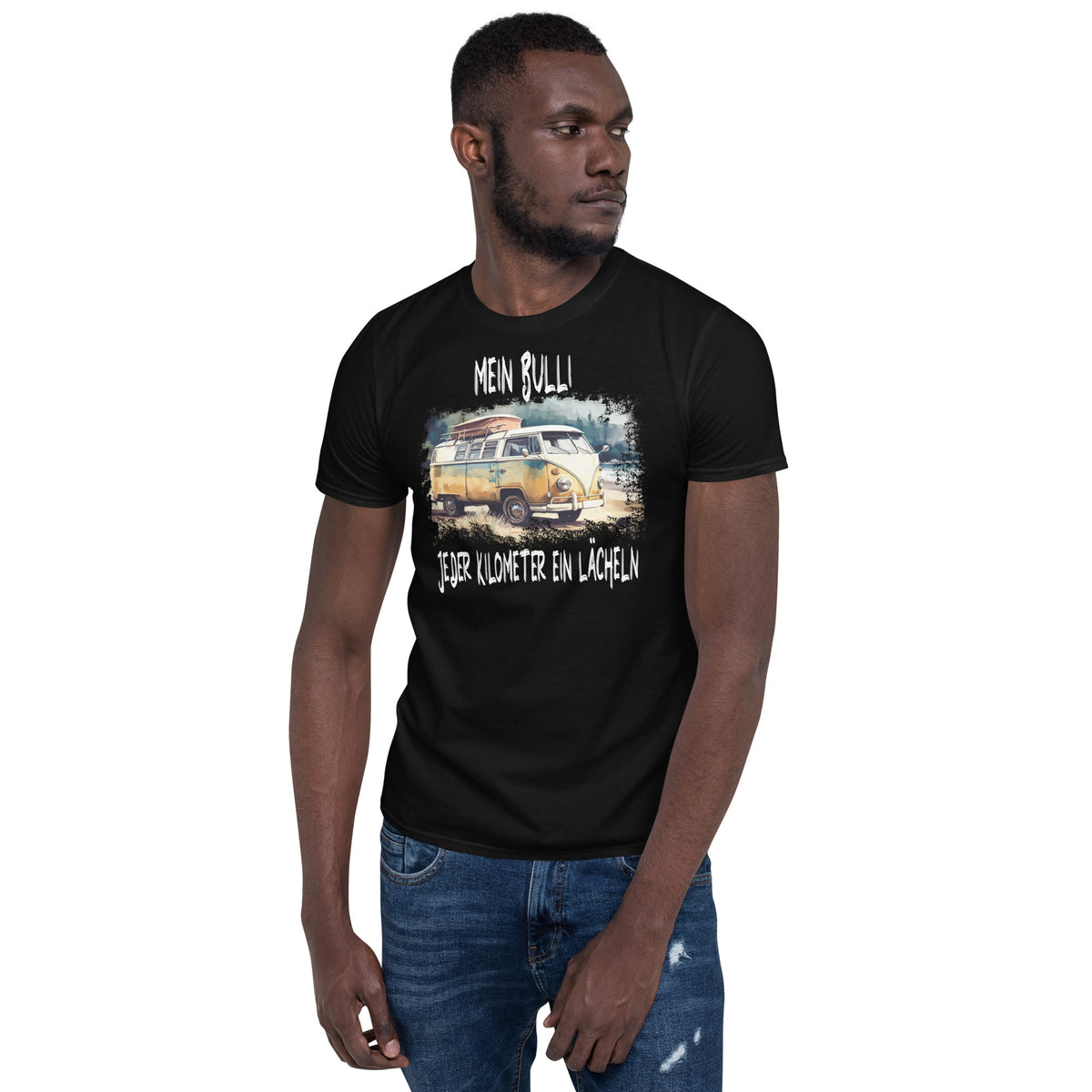 T-Shirt Van-Life Motiv "Mein Bulli Jeder Kilometer ein lächeln" Variante 3