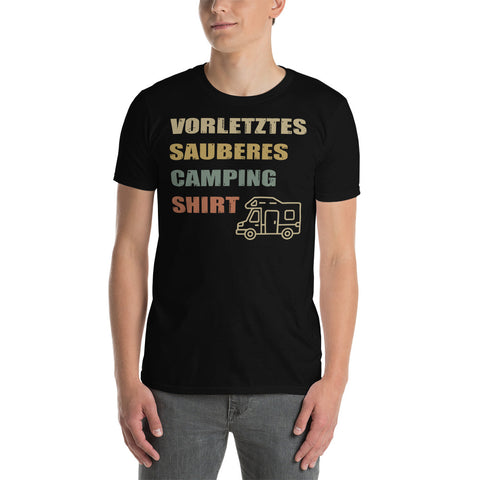 Cooles Herren Spruch Shirt "Vorletztes Sauberes Camping Shirt" Variante 2