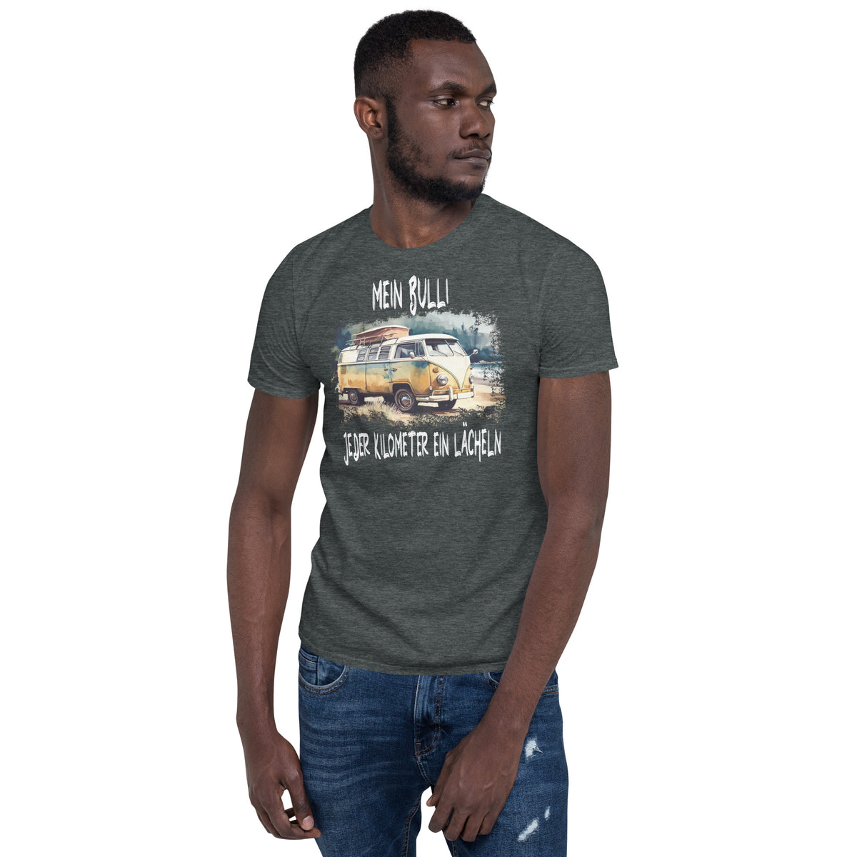 T-Shirt Van-Life Motiv "Mein Bulli Jeder Kilometer ein lächeln" Variante 3