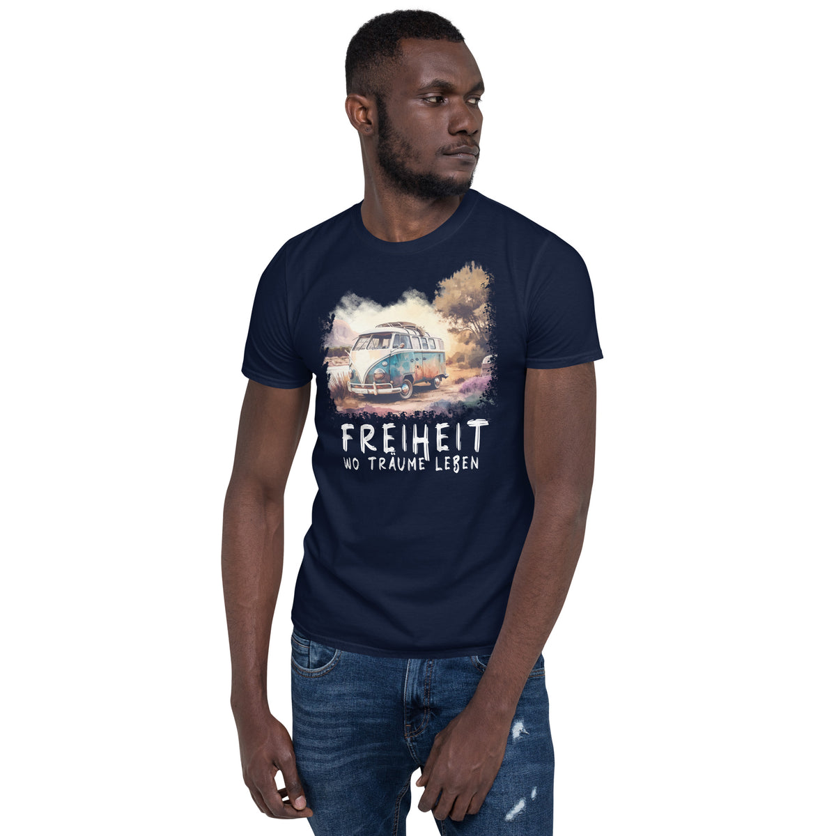 T-Shirt Van-Life Motiv “Freiheit wo Träume leben” Variante 3