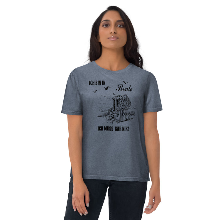 Camper T-Shirts: "Ich bin in Rente ich muss gar nix! "  Strandkorb, Möven, Rente Nord-Ostsee, Renter T-shirt