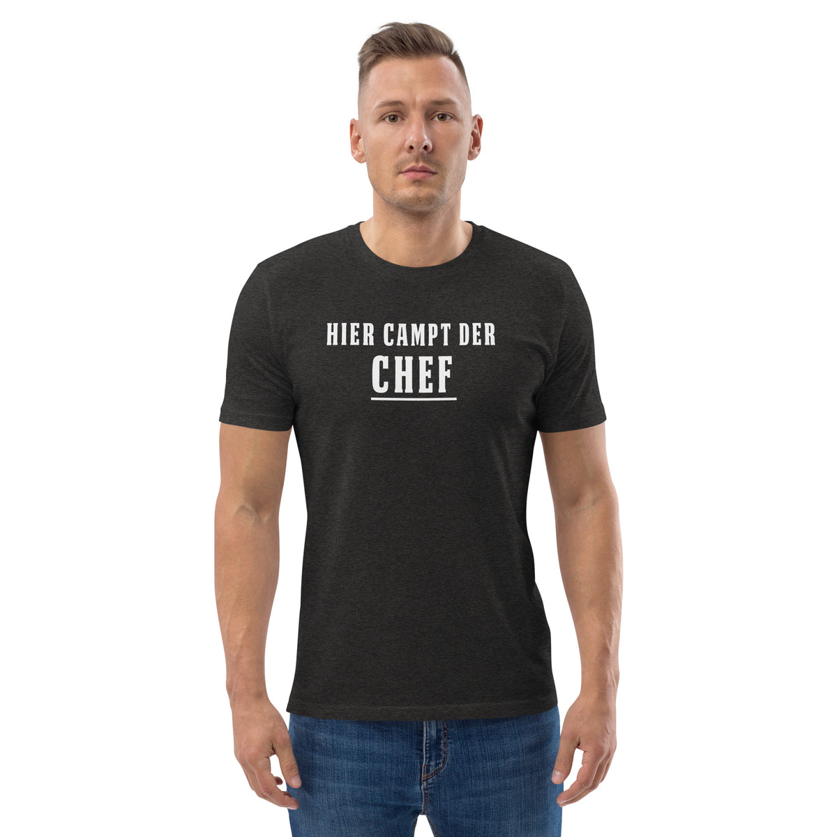 Cooles Herren Spruch Shirt "Hier Campt Der Chef"