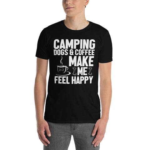 Cooles Herren Spruch Shirt "Camping Dogs & Coffee"