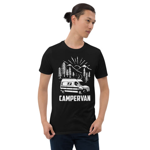 Herren T-Shirt Van-Life Berge Motiv "Campervan"