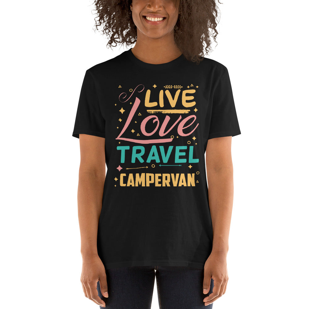T-Shirt Van-Life Motiv "LiveLoveTravel Campervan"