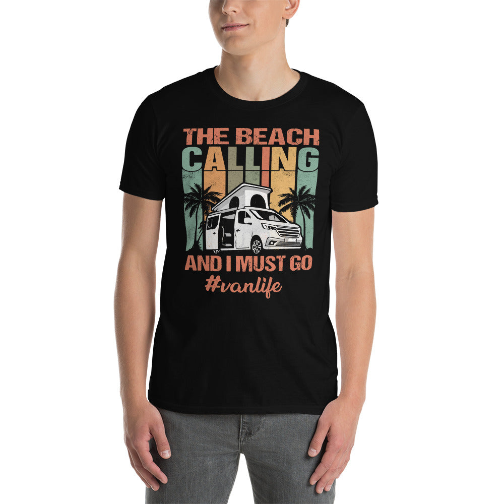 T-Shirt Van-Life Motiv "The Beach is Calling"