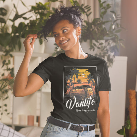 T-Shirt Van-Life Motiv " Vanlife Home is where you park it " Variante 1