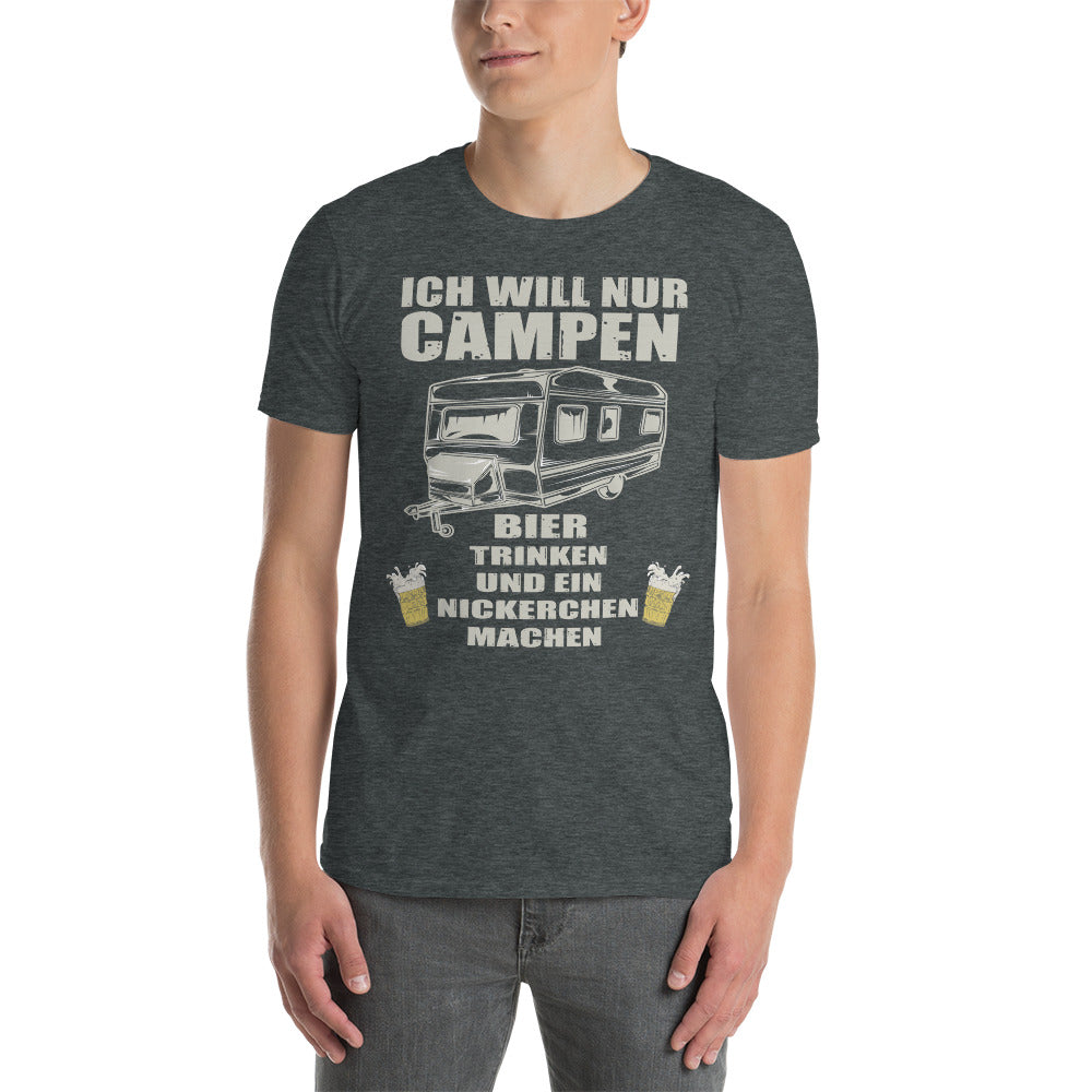 Cooles Herren Spruch Shirt "Ich will nur Campen"
