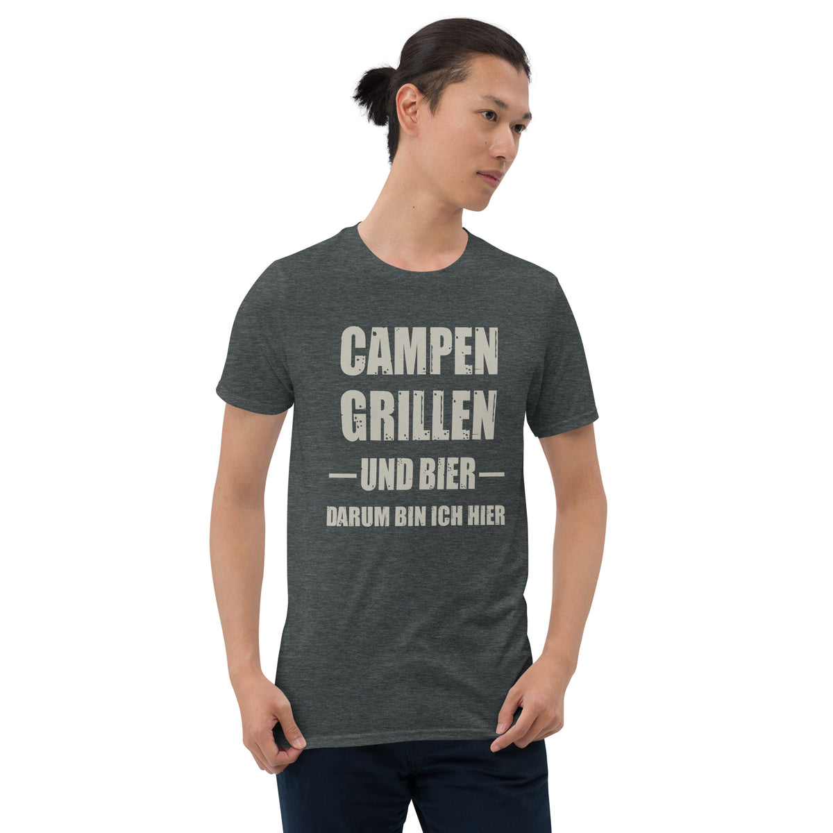 Cooles Herren Spruch Shirt "Campen Grillen und Bier"