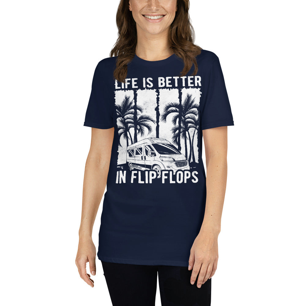 T-Shirt Van-Life Motiv "In Flip Flops"