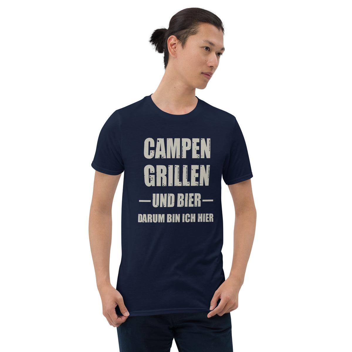 Cooles Herren Spruch Shirt "Campen Grillen und Bier"