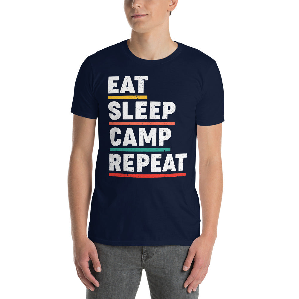 Cooles Herren Spruch Shirt "EatSleepCampRepeat"